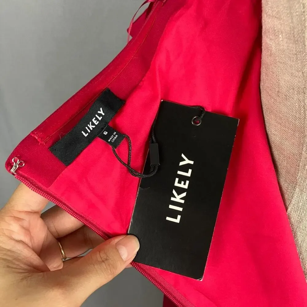 Likely Misisco Fuchsia Off Shoulder Gown Size 6 Trumpet Evening Prom Bridesmaid - Picture 2 of 11